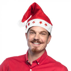 Čepice Santa s blikajícími hvězdičkami